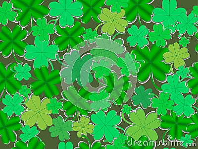 Pattern of clover leaves for the Irish holiday of St. Patrick Stock Photo